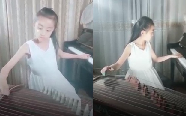 เก่งมาก! สาวน้อย 9 ขวบ โชว์เล่น ‘กู่เจิง-เปียโน’ พร้อมกัน!! (คลิป)