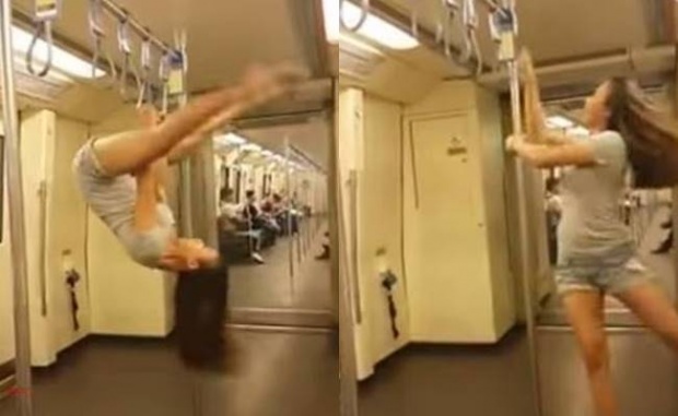 แชร์สนั่น! คลิปสาวโชว์เต้นโพลแดนซ์กลางรถไฟฟ้าใต้ดิน