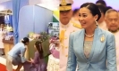 ภาพประทับใจ สมเด็จพระราชินี พระราชจริยวัตรงดงาม ทรงจับมือ ‘มาดามแป้ง’ ให้ลุกขึ้นยืน