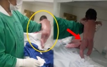 งงเป็นไก่ตาแตก!! “ทารกแรกคลอด” สามารถเดินได้!! พางงทั้งโรงพยาบาล (คลิป)