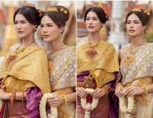 พลังsoft power! แนท–น้ำตาล ควงกันอวดโฉมในชุดไทยสุดวิจิตร